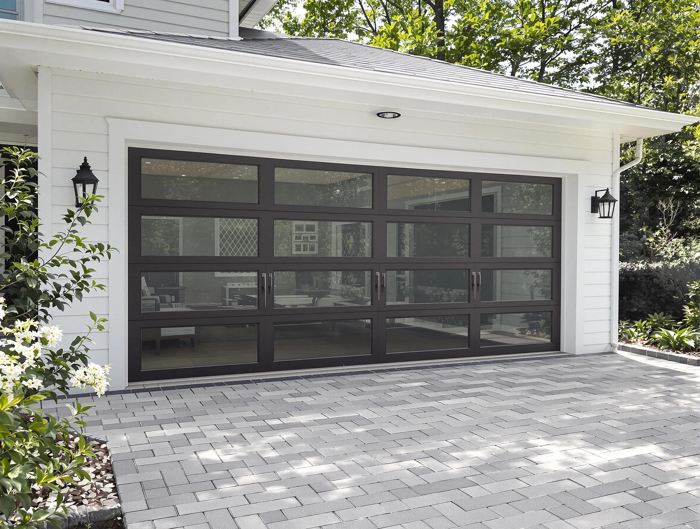Corrales Garage Door Repair design specialist presenting custom garage door options to Corrales homeowner