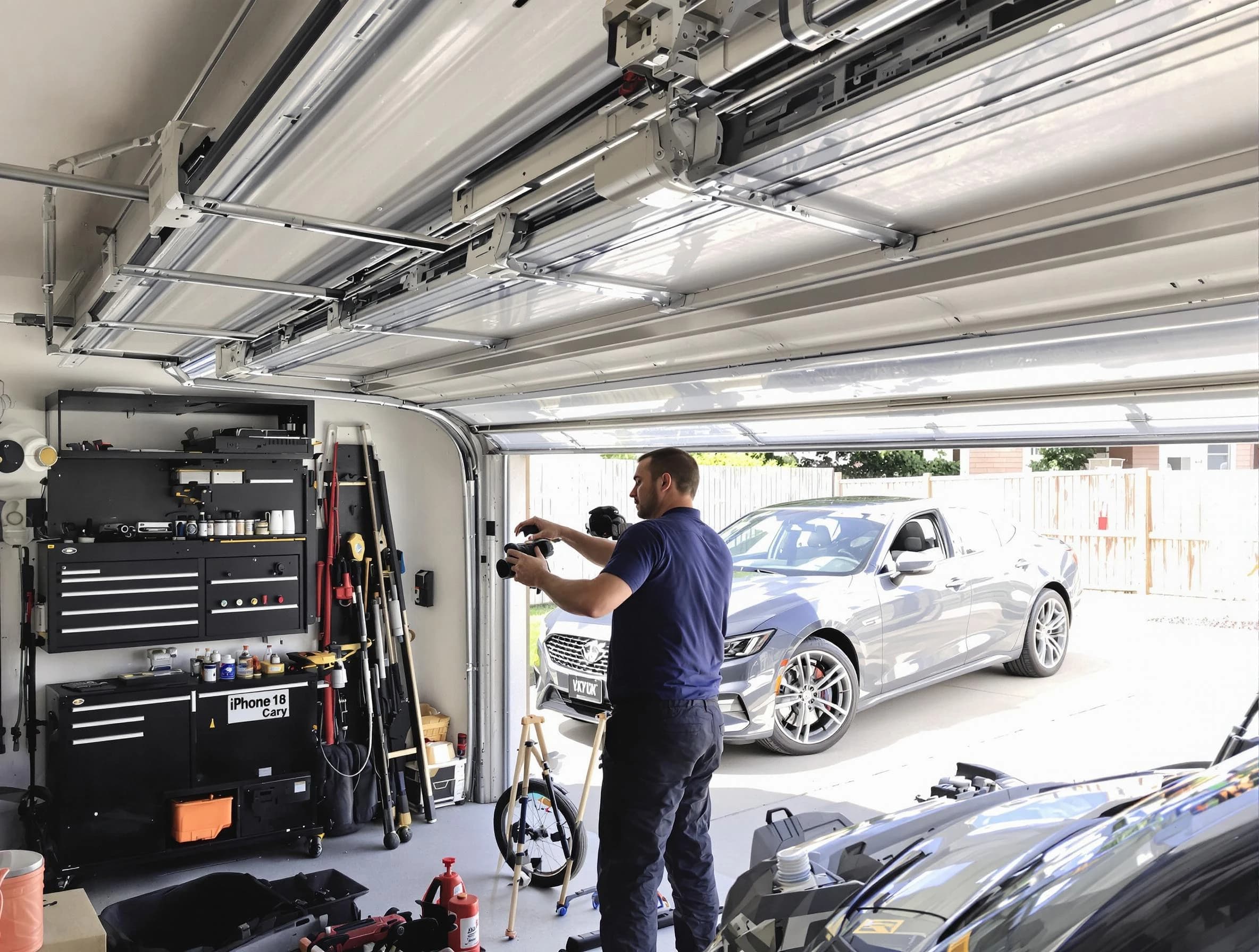 Corrales Garage Door Repair technician fixing noisy garage door in Corrales