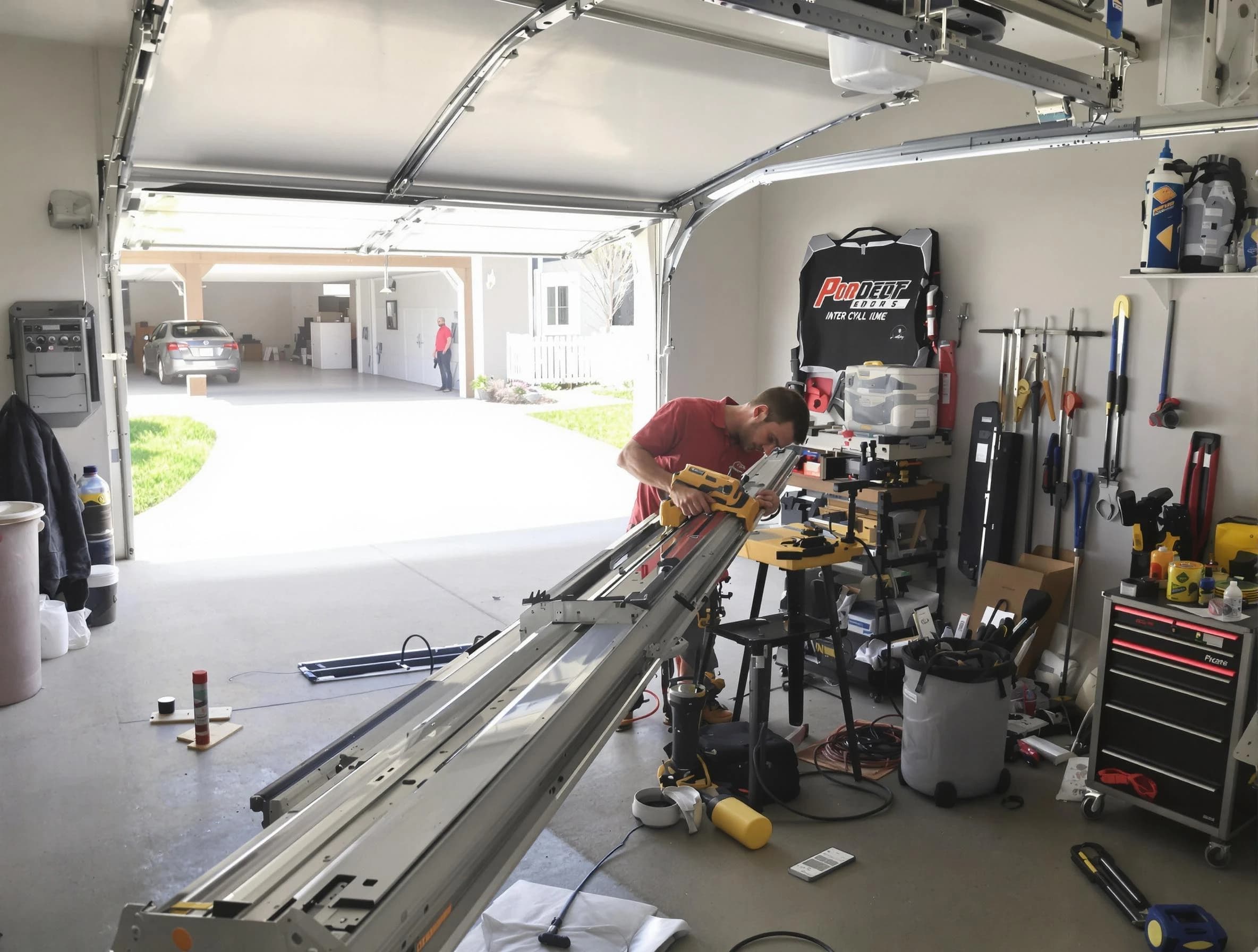 Corrales Garage Door Repair expert performing track repair in Corrales