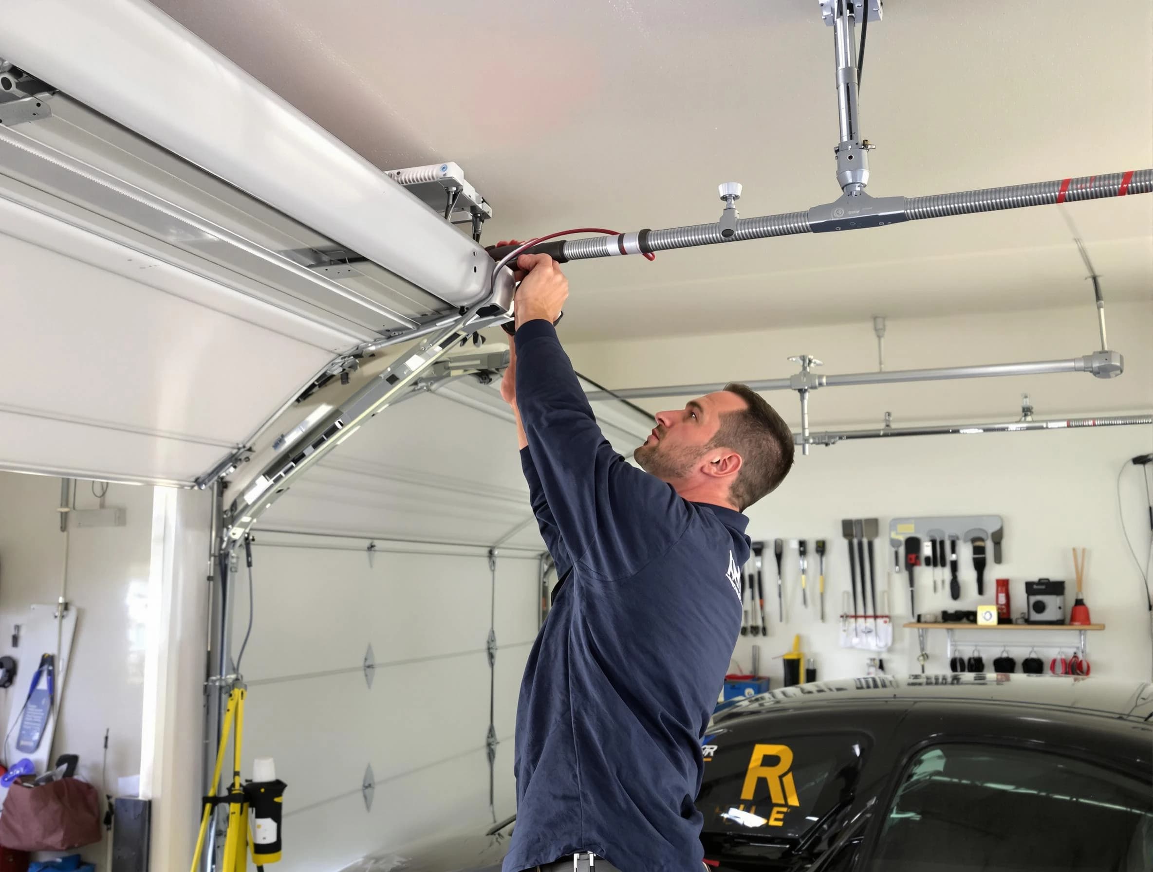 Corrales Garage Door Repair technician performing garage door cable repair in Corrales