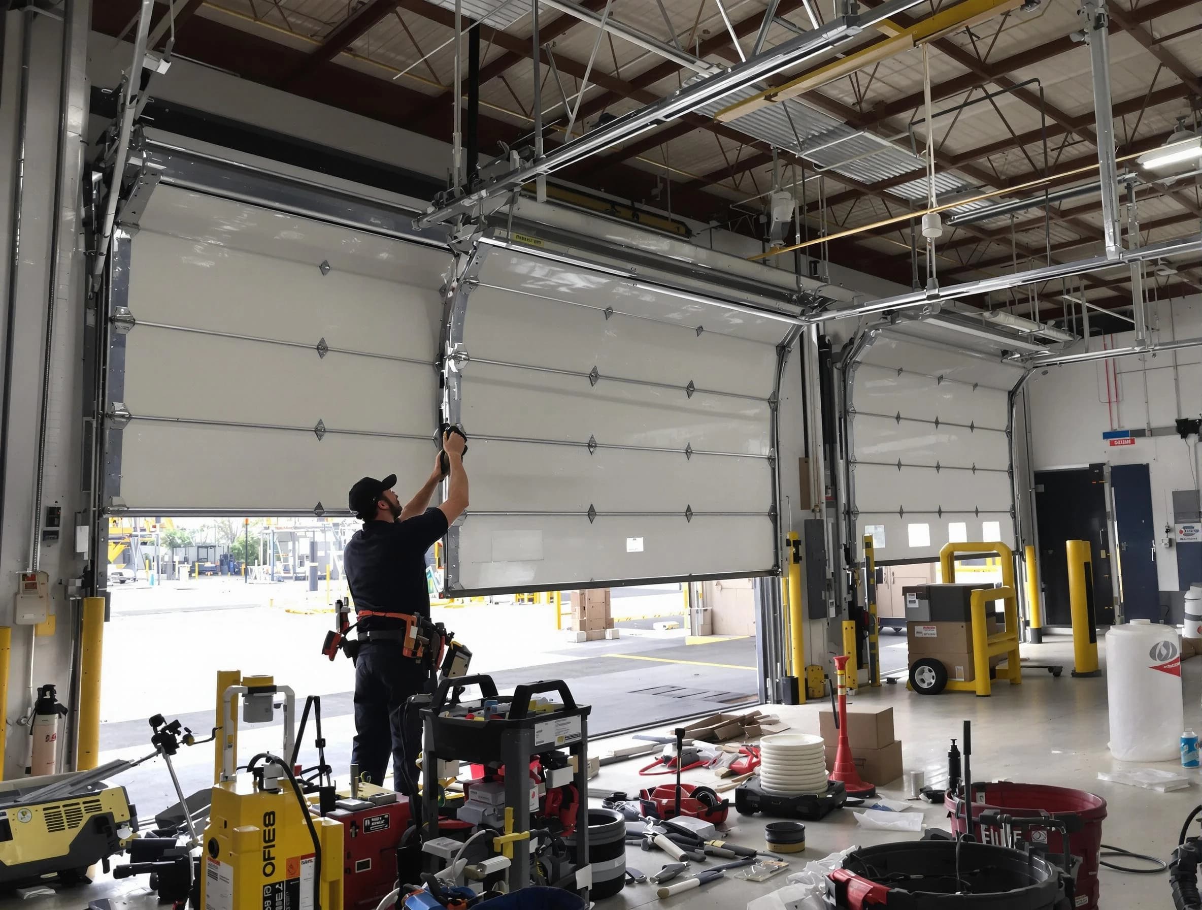 Corrales Garage Door Repair technician performing commercial garage door repair in Corrales